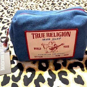NWT TRUE RELIGION DENIM CLUTCH/MAKE UP BAG